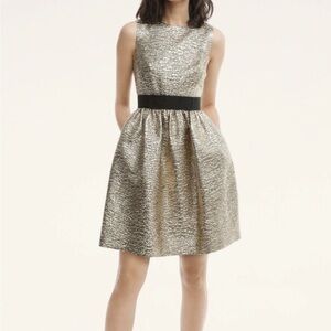 Gold and Black Jacquard Dress